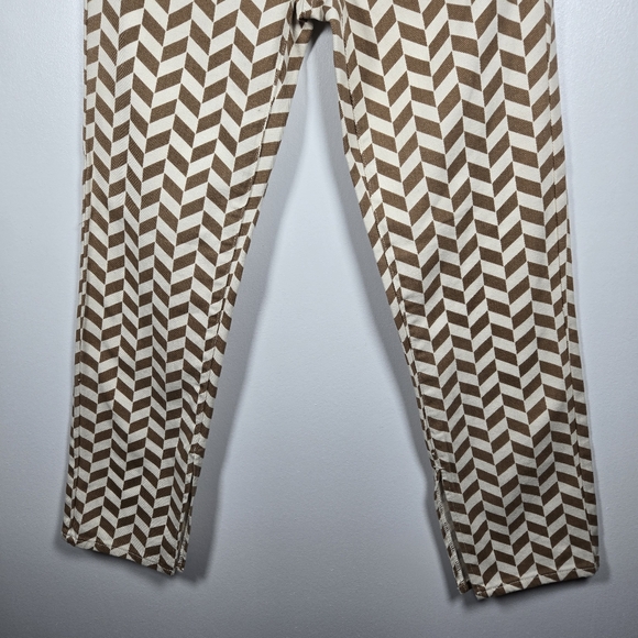 NEW PacSun Brown Chevron Print Low Rise Straight Leg Split Hem Jeans Size 24 - Picture 10 of 16